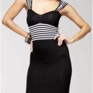 Black and White Striped Bodycon Dress